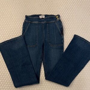 Frame Denim Indigo Wide Leg Jeans